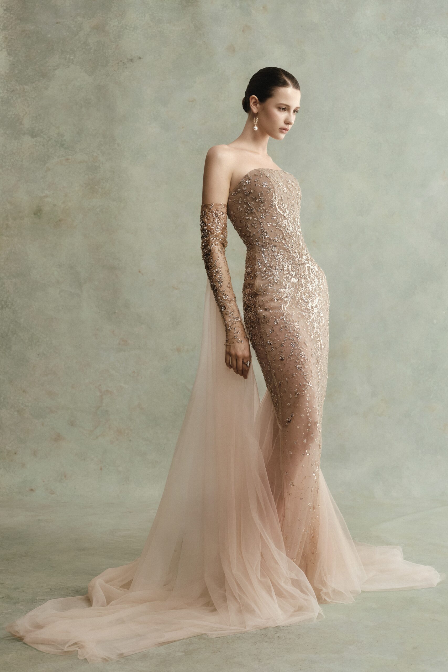 Aurelia Strapless Beaded Long Dress