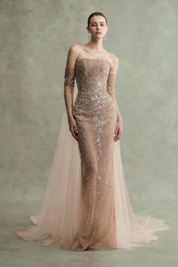 Aurelia Strapless Beaded Long Dress