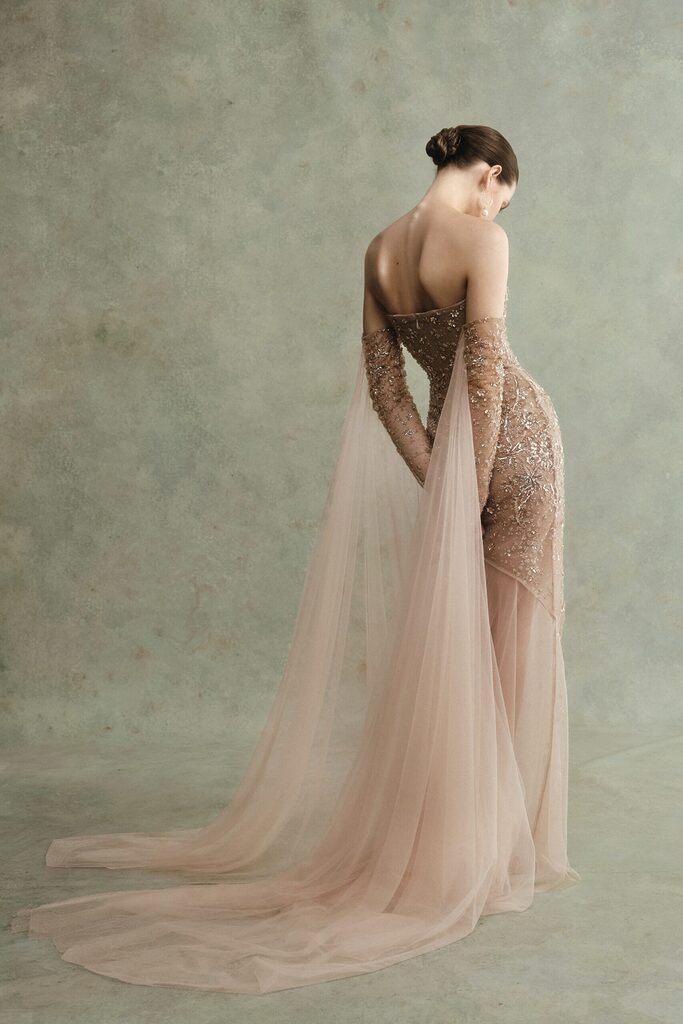 Aurelia Strapless Beaded Long Dress
