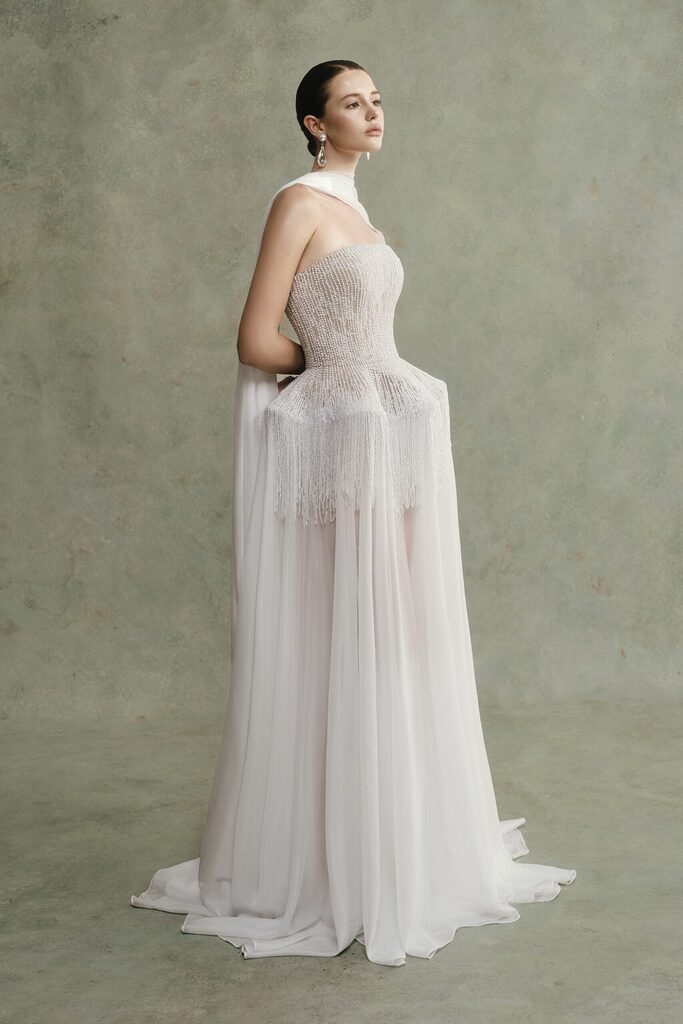 Elysian Strapless Beaded Long Dress
