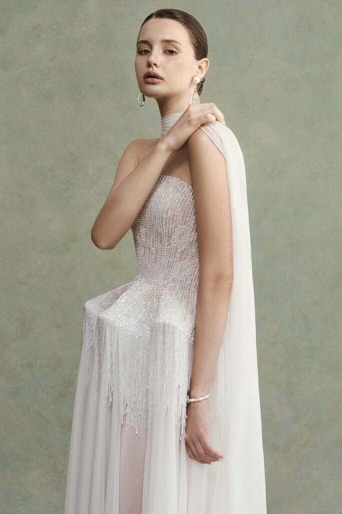 Elysian Strapless Beaded Long Dress