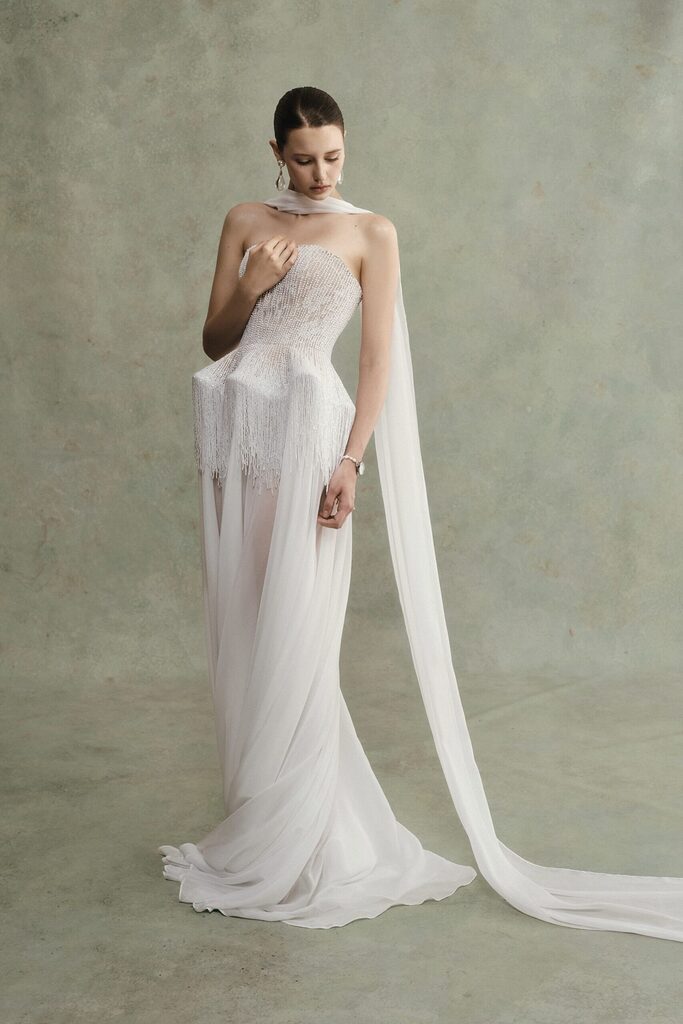 Elysian Strapless Beaded Long Dress