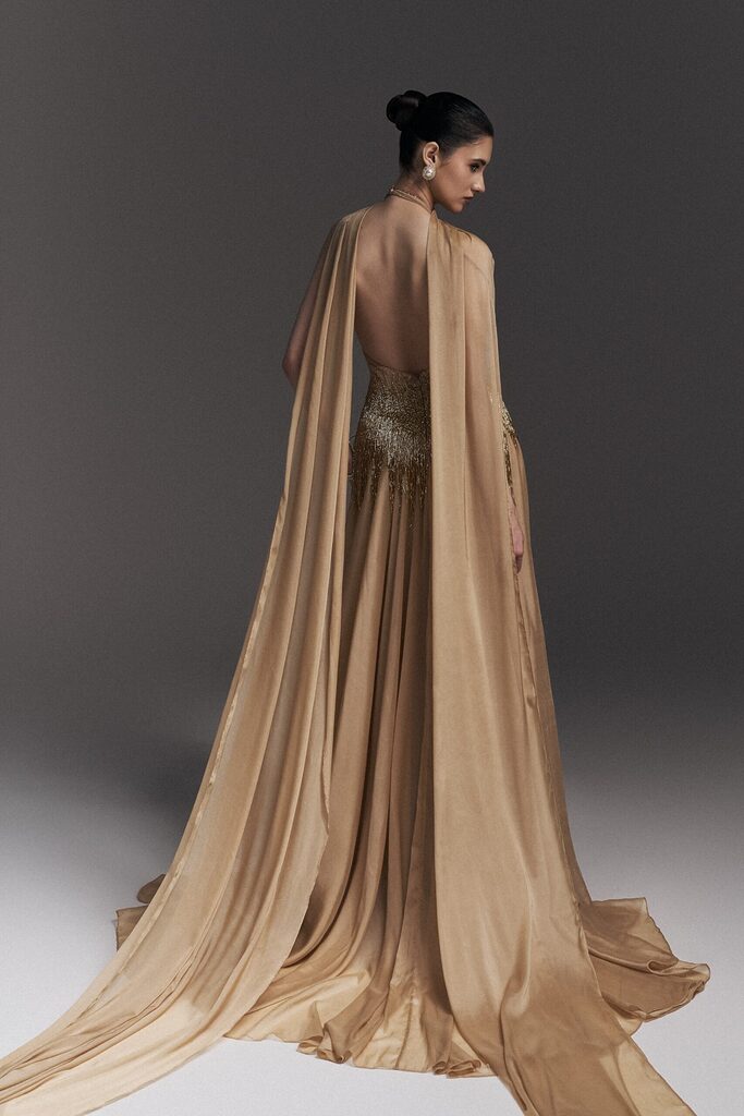 Isabella Halter Neck Beaded Long Dress