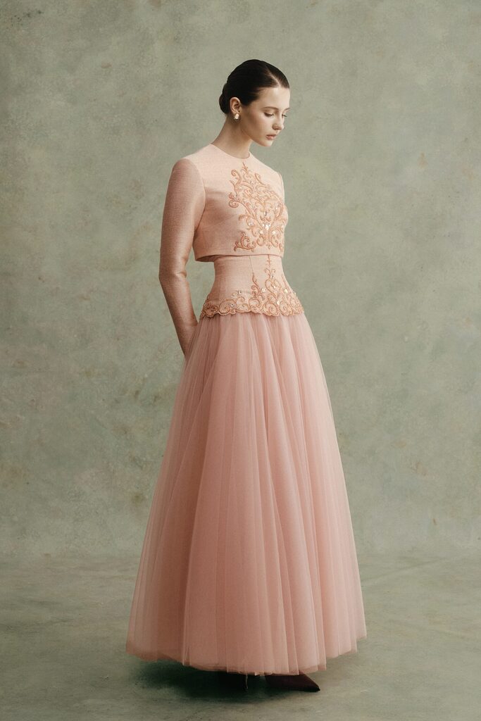 Peony Beaded Embroidered Skirt