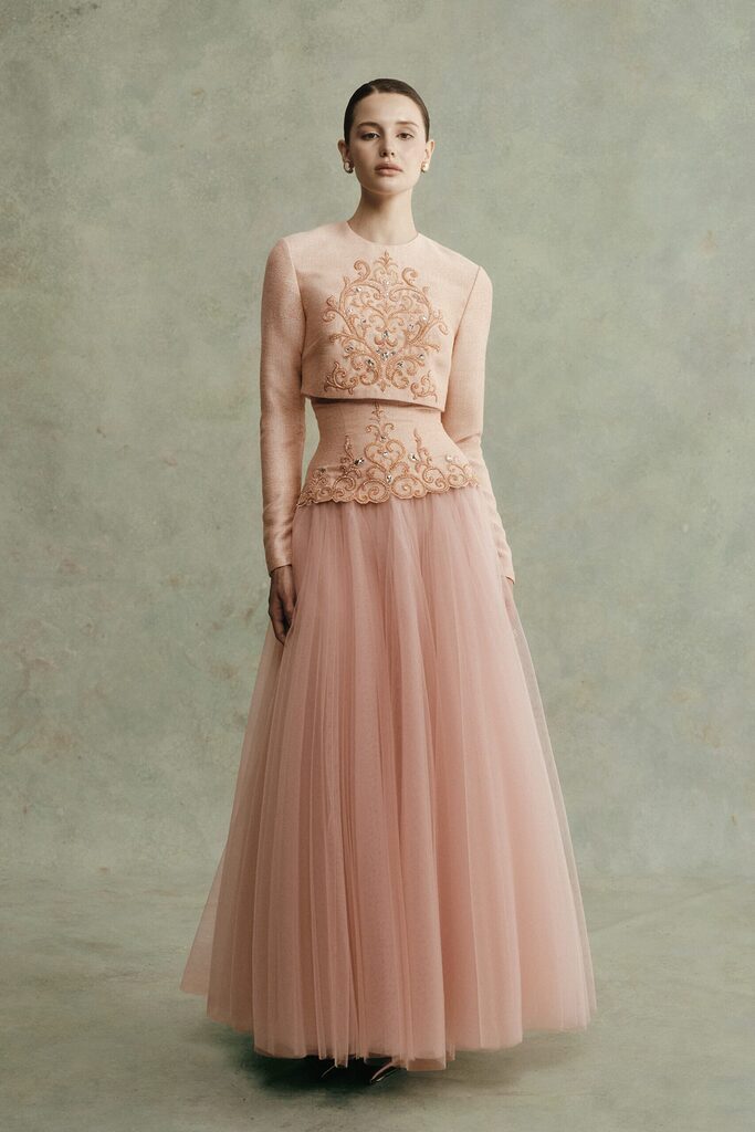 Peony Beaded Embroidered Skirt