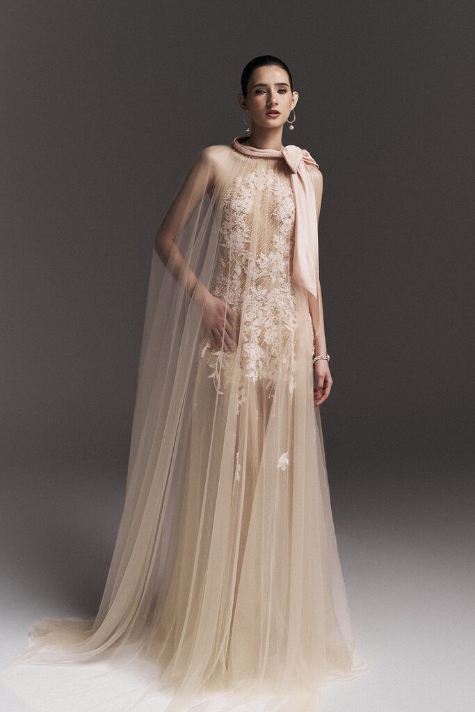 Vanessa Halter Beaded Long Dress