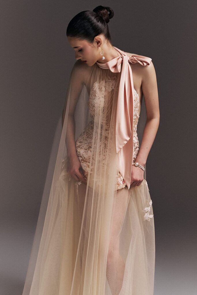 Vanessa Halter Beaded Long Dress