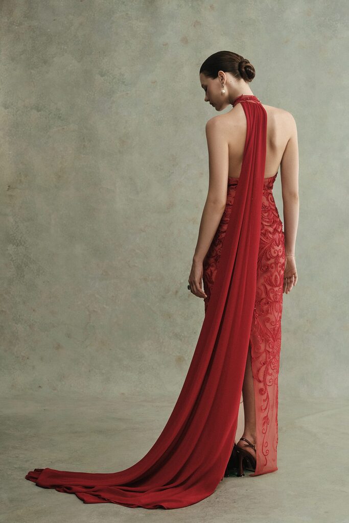 Velora Halter Beaded Long Dress