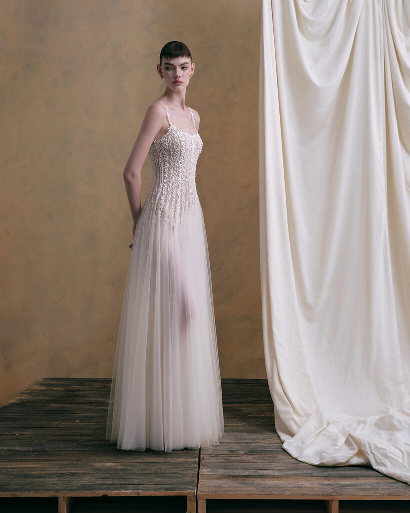 Lucienne Embroidery Tulle Long Dress