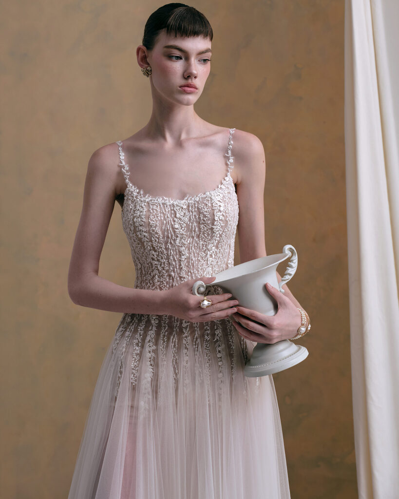 Lucienne Embroidery Tulle Long Dress