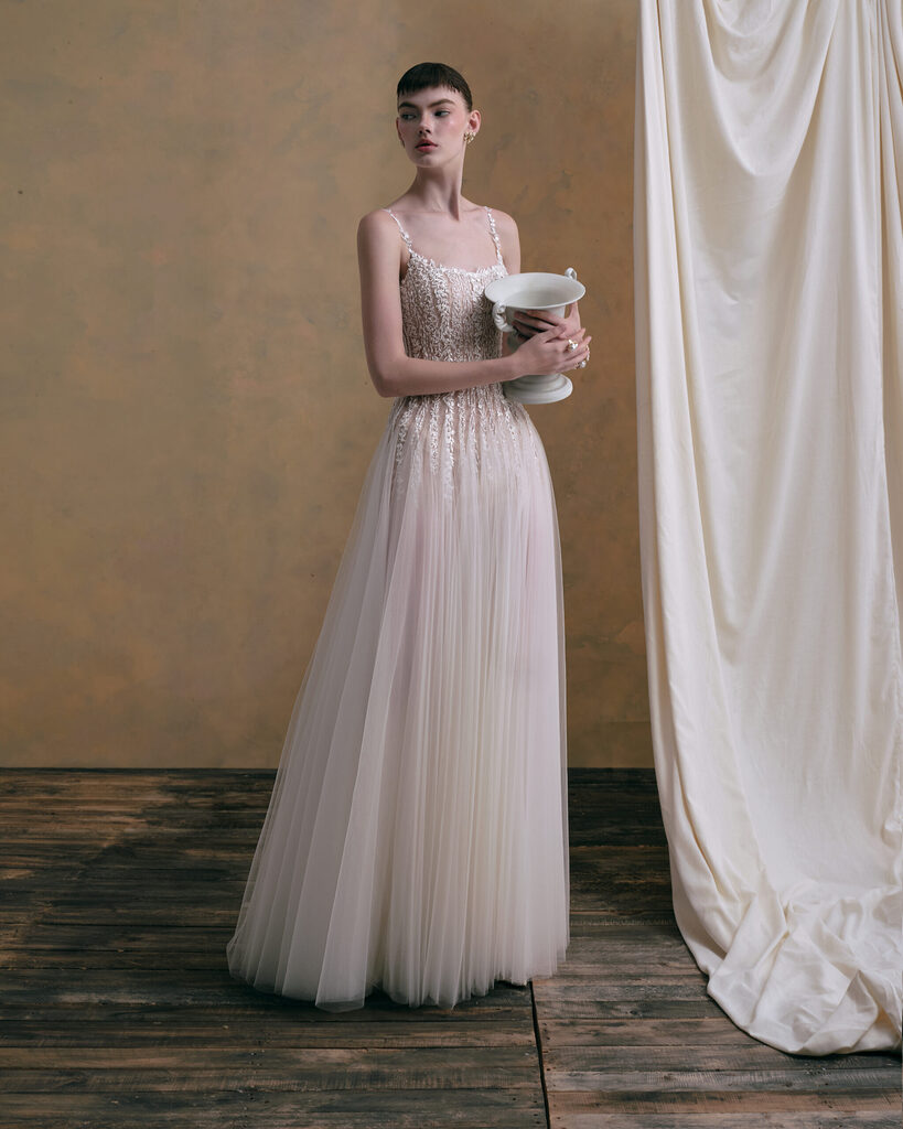 Lucienne Embroidery Tulle Long Dress