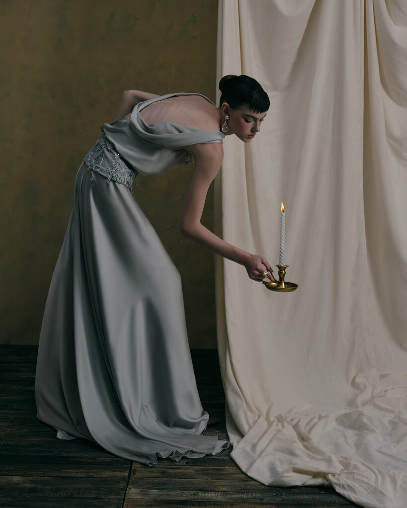 Silvara Strapless Silk Long Dress
