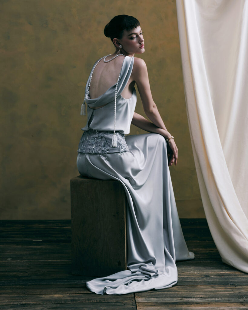 Silvara Strapless Silk Long Dress