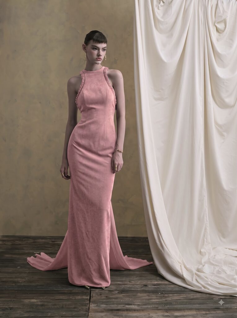 Valentina Halter Long Dress