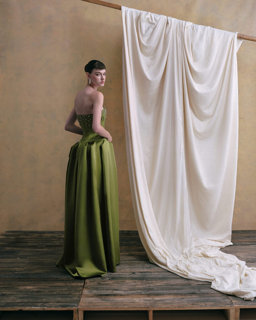 Verena Crystal Strapless Long Dress